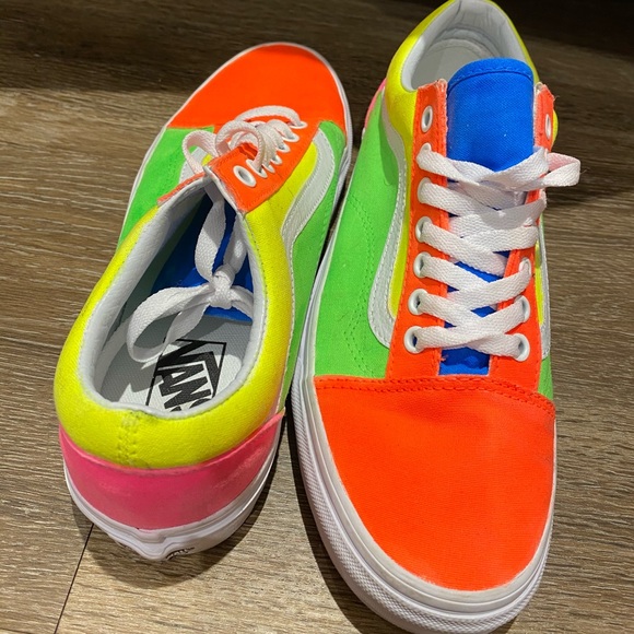 Custom Vans Vans Red Green And Yellow Custom Vans Vans Old Skool - Main Image